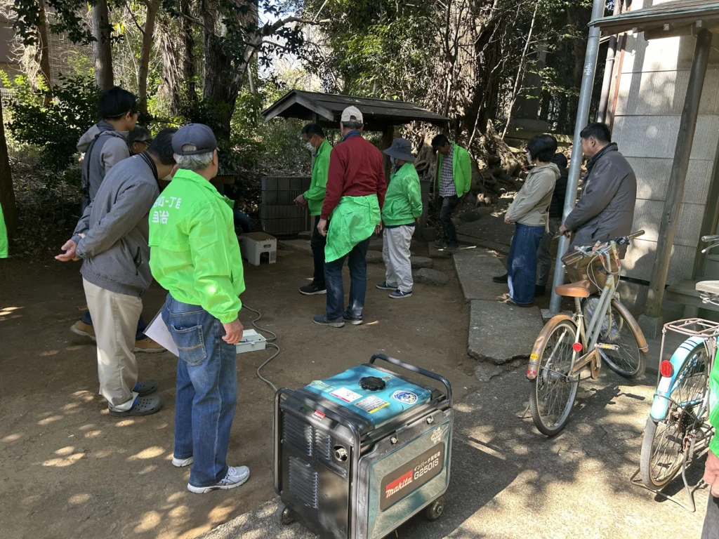 八幡神社井戸揚水訓練
