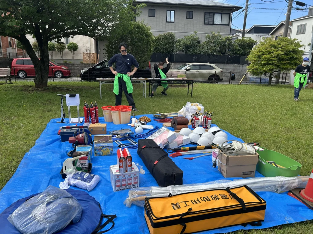 前田北公園 防災資材点検